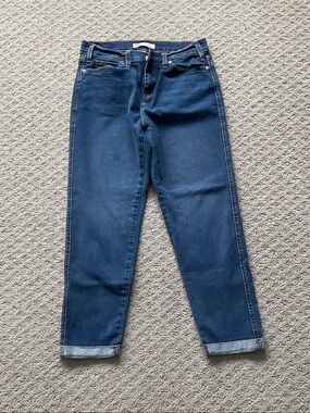 Boyfriend Jeans in Dark Blue Denim 0538